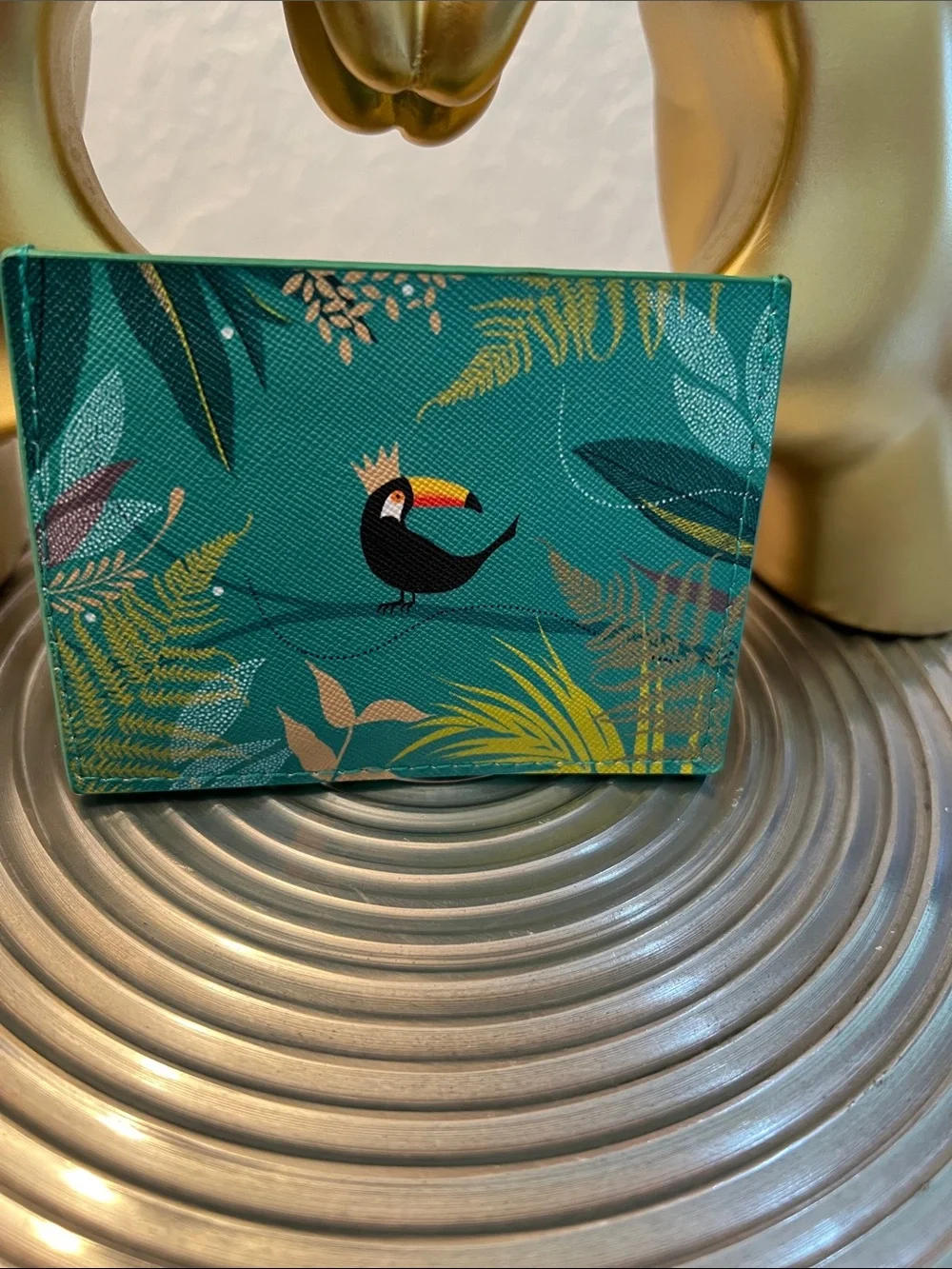 Sara Miller London NWT Teal Toucan Card Holder